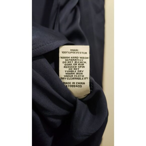 Estelle Ryder Wrap Shirt Blouse 3X 20W Button Front Collared Navy Blue NWT - Picture 11 of 12